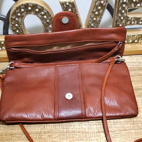 Osgoode Marley Foldover Crossbody Bag Brown Leather - Picture 2 of 9